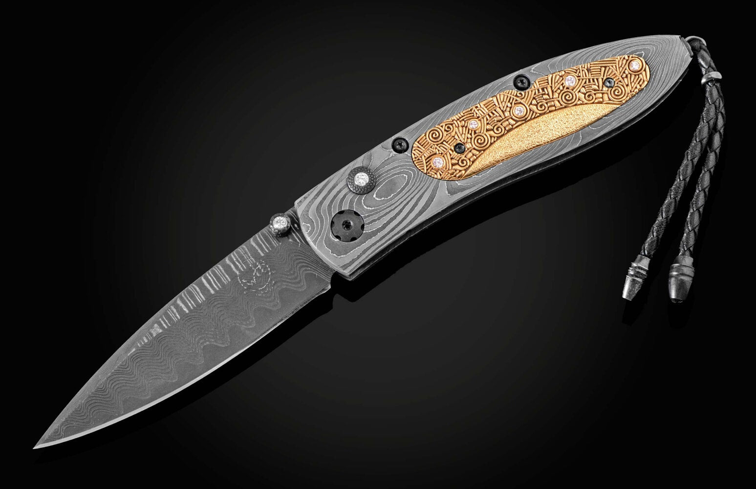 William Henry Folding knife featuring 18K gold scales with inset diamonds B05 SEPKUS
