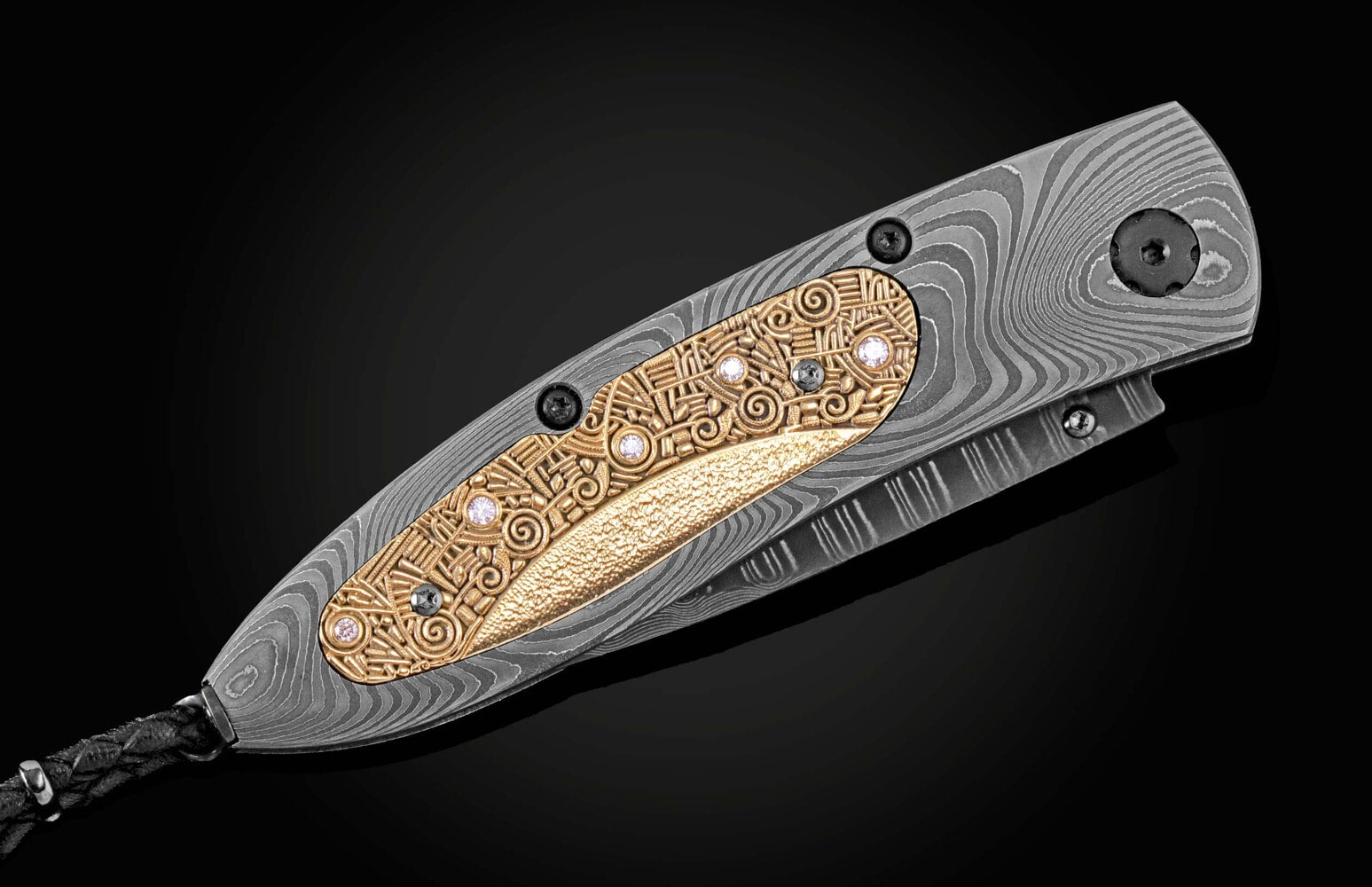 William Henry Folding knife featuring 18K gold scales with inset diamonds B05 SEPKUS