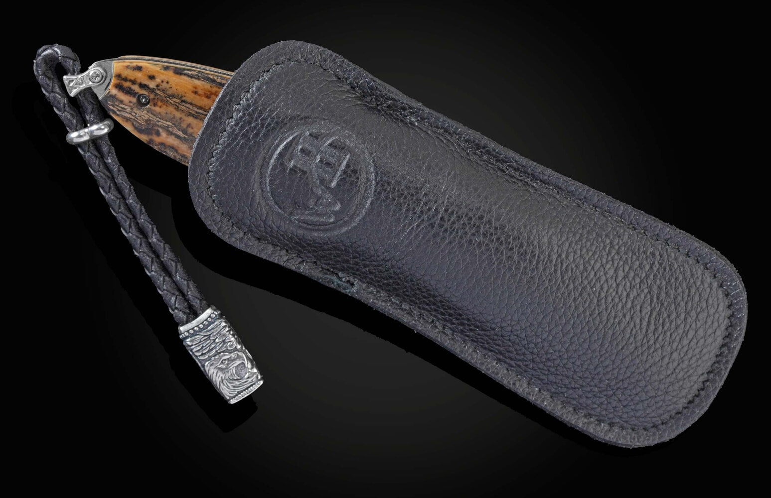 William Henry Folding knife with sterling silver and woolly mammoth tusk B05 SILVER EAGLE II