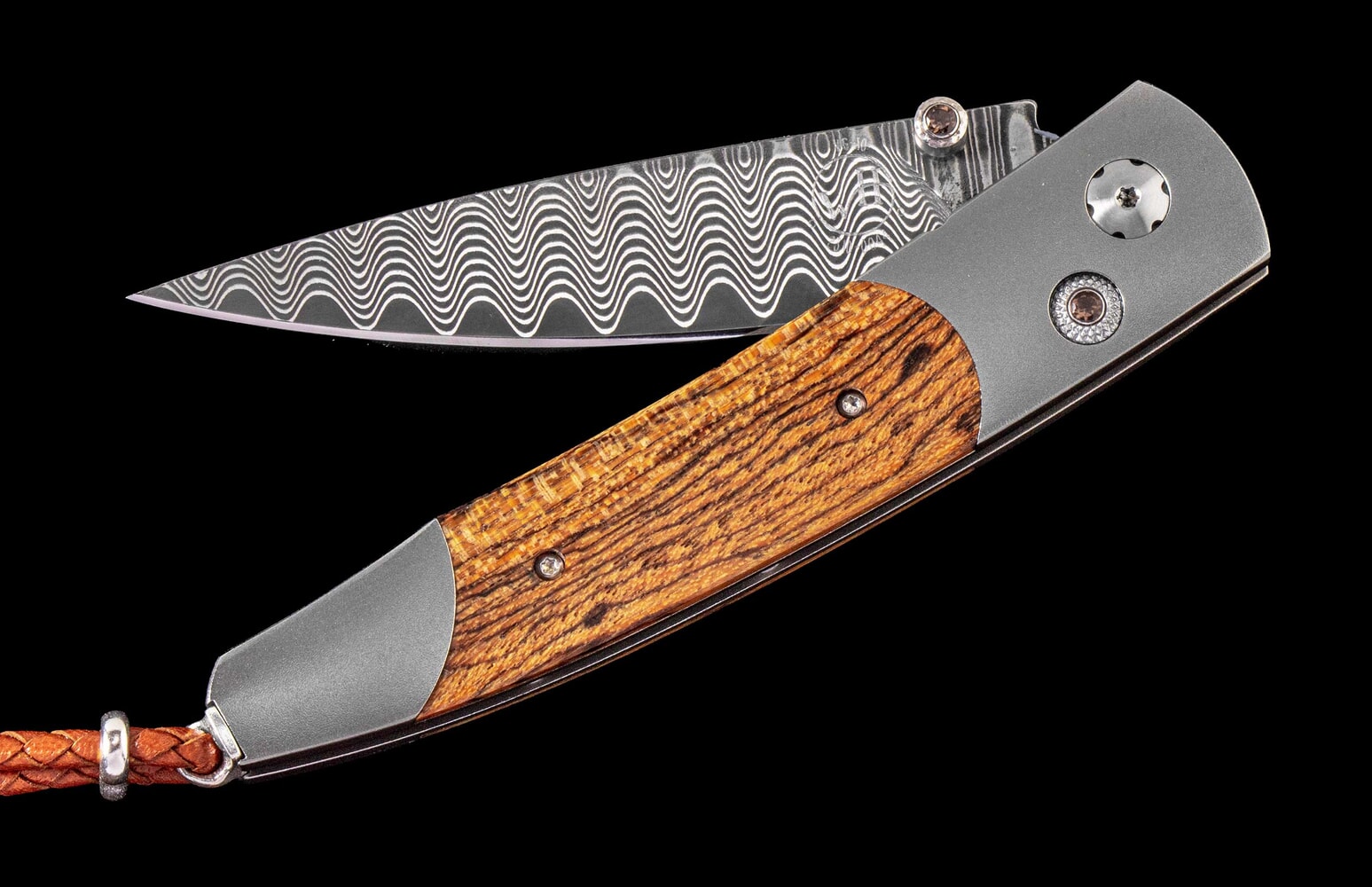 William Henry Titanium pocket knife inlaid with Bocote wood B10 REFRESH