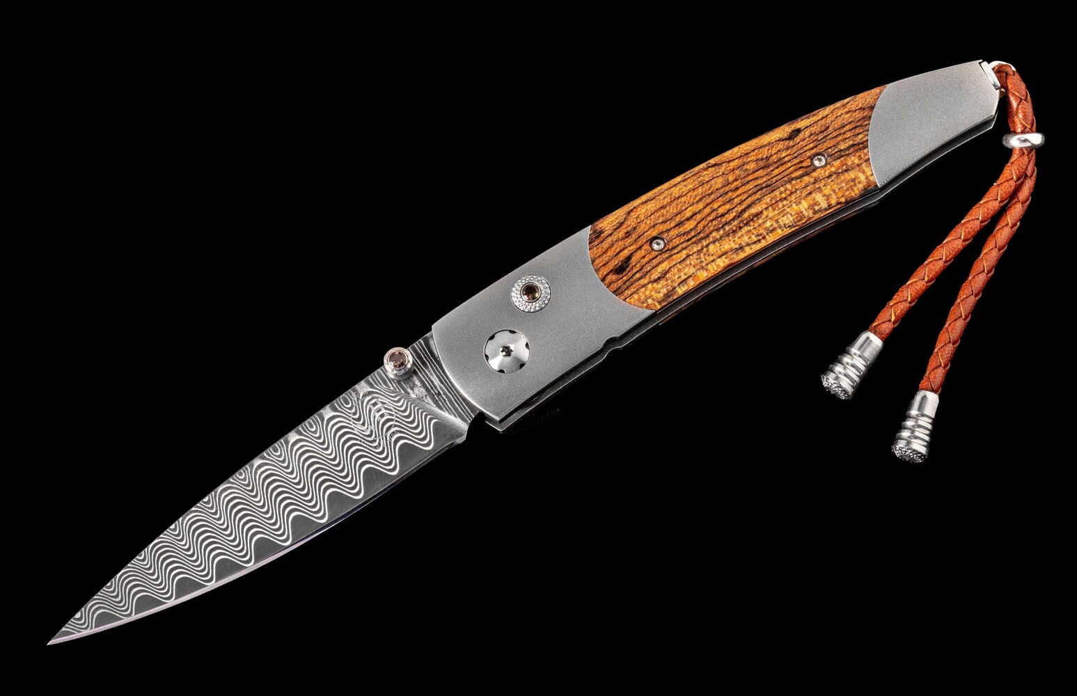 William Henry Titanium pocket knife inlaid with Bocote wood B10 REFRESH