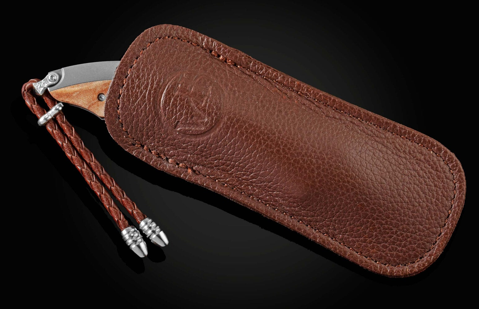 William Henry Titanium pocketknife featuring maple burl wood and 3-layer stainlessblade with ZDP-189 B11 SILVER LEAF