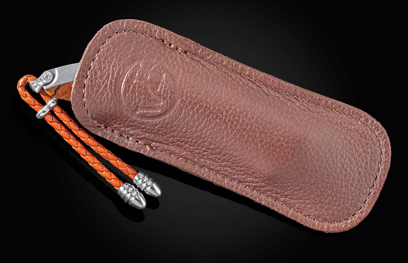 William Henry Titanium pocketknife featuring yellow spalted beechwoodand 'copper wave' damascus blade B11 YELLOW CURVE