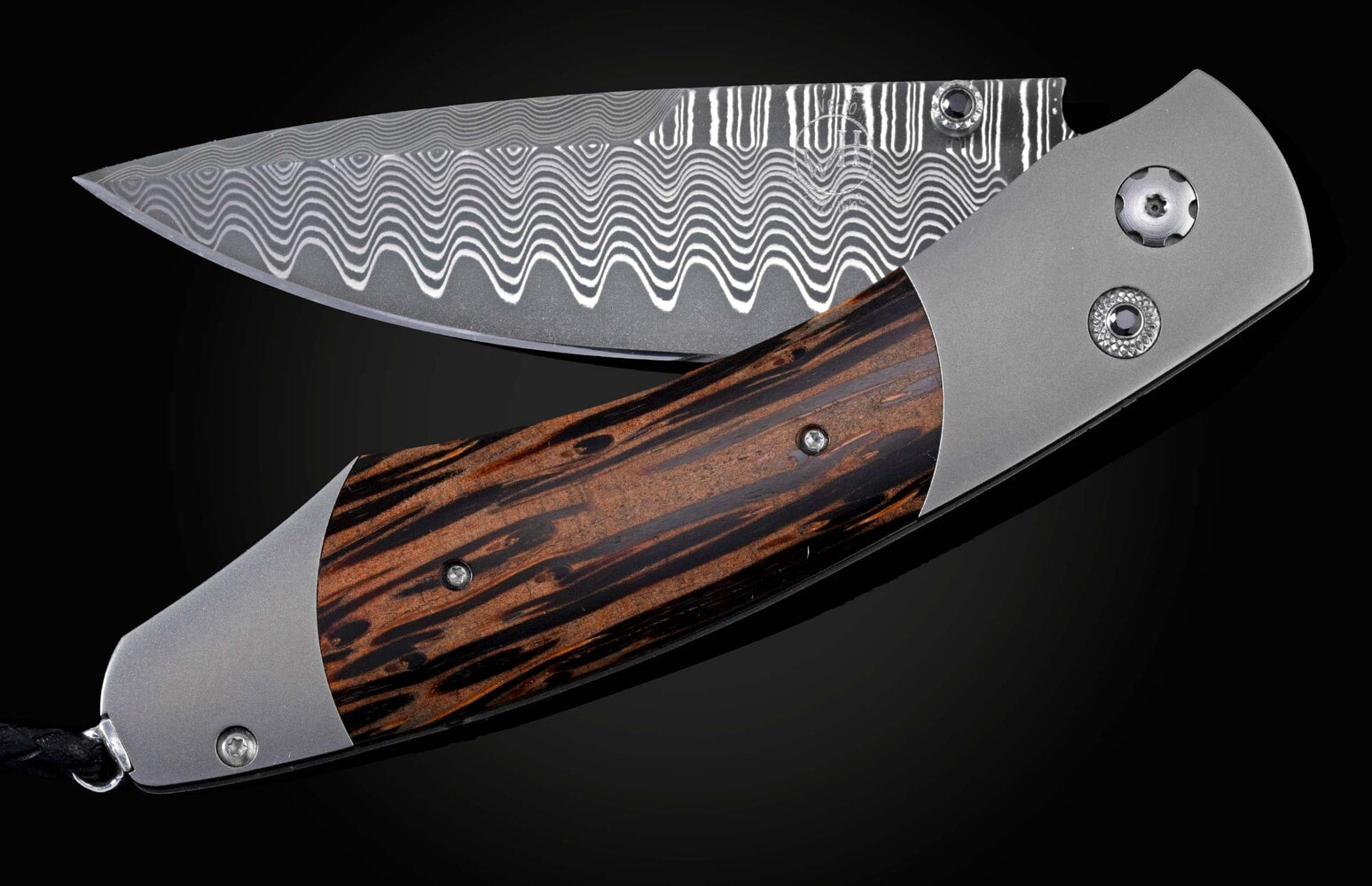 William Henry Pocketknife with Black Palm wood and VG-10 core damascus B12 PALMISTRY
