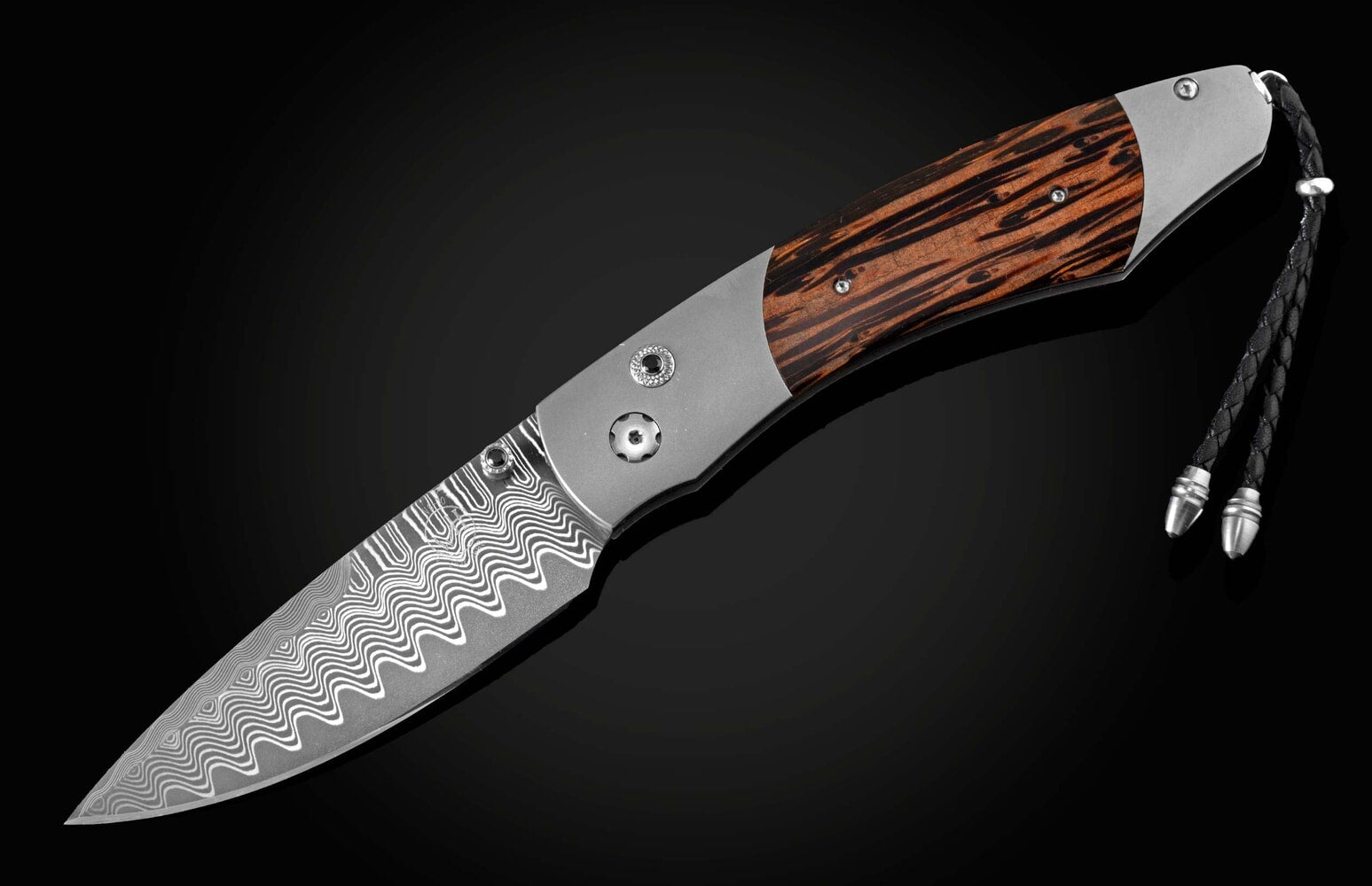William Henry Pocketknife with Black Palm wood and VG-10 core damascus B12 PALMISTRY