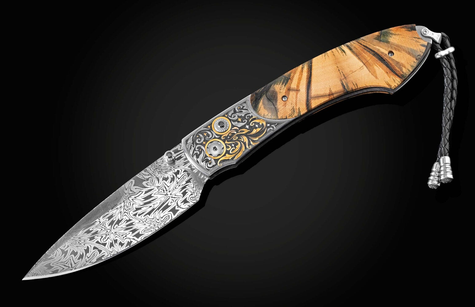 William Henry Hand-engraved pocket knife with woolly mammoth tooth B12 PHOENIX