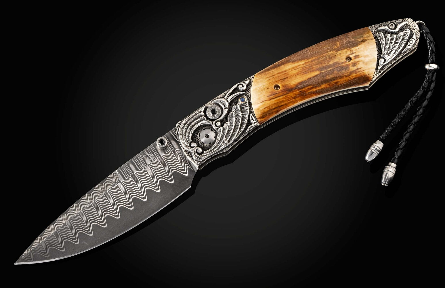 William Henry Pocketknife with carved sterling silver and fossil Mammoth Ivory bark B12 ROYAL CREST