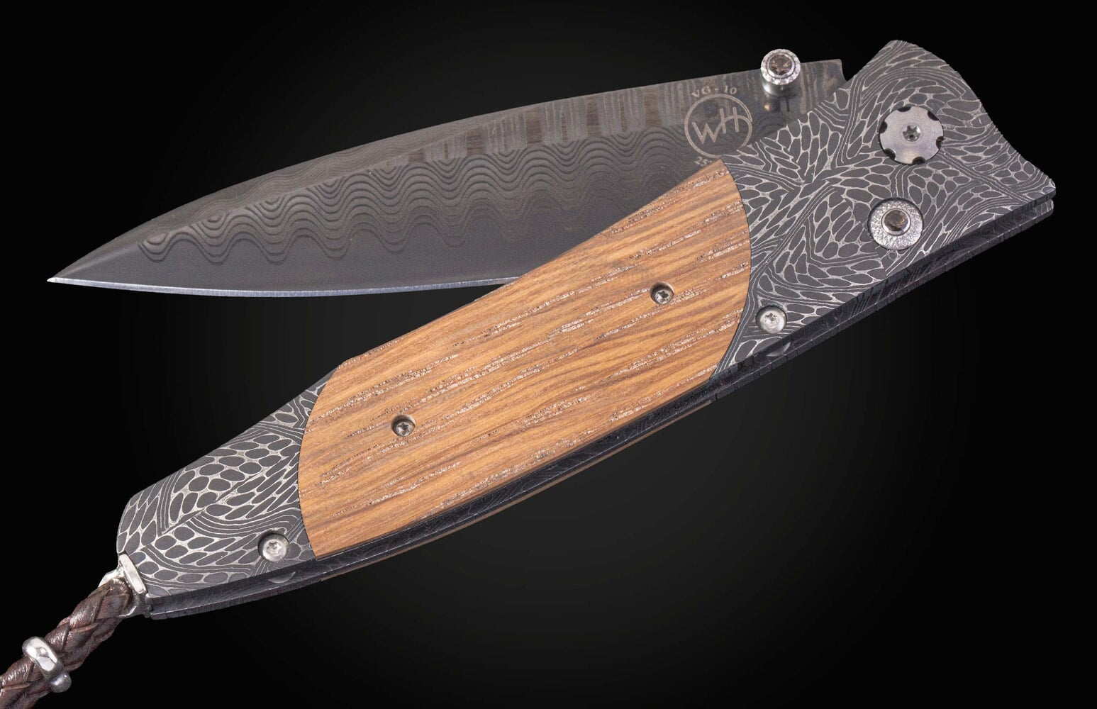 William Henry Pocketknife featuring barrel wood from Pappy Van Winkle Bourbon B30 DARK PAPPY