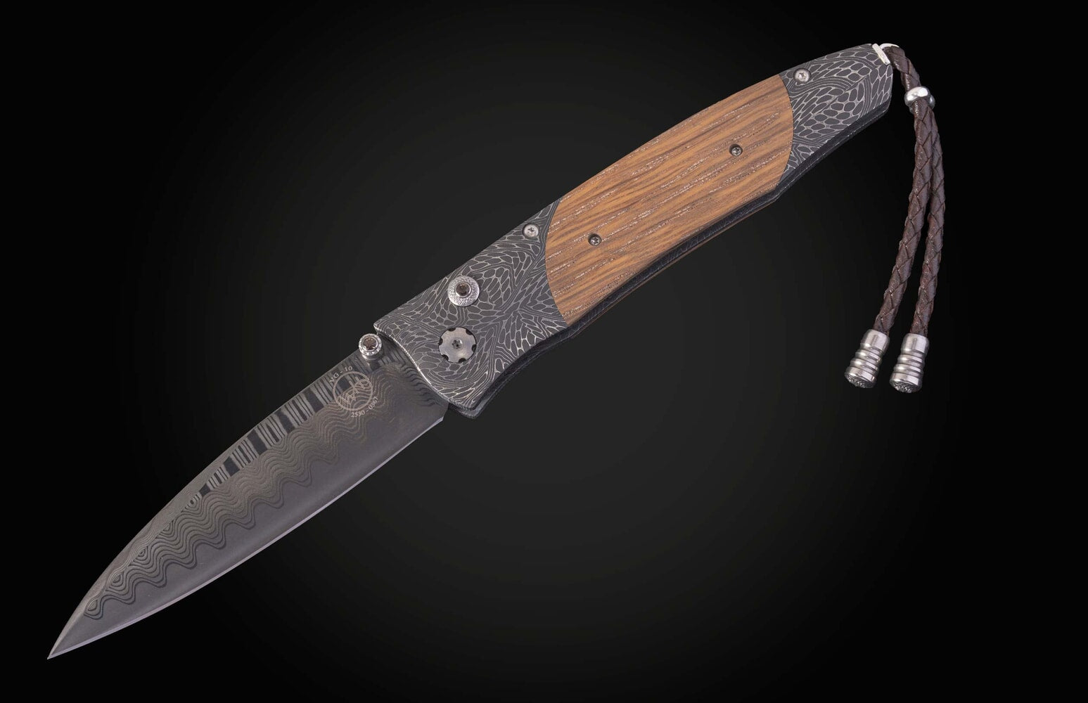 William Henry Pocketknife featuring barrel wood from Pappy Van Winkle Bourbon B30 DARK PAPPY
