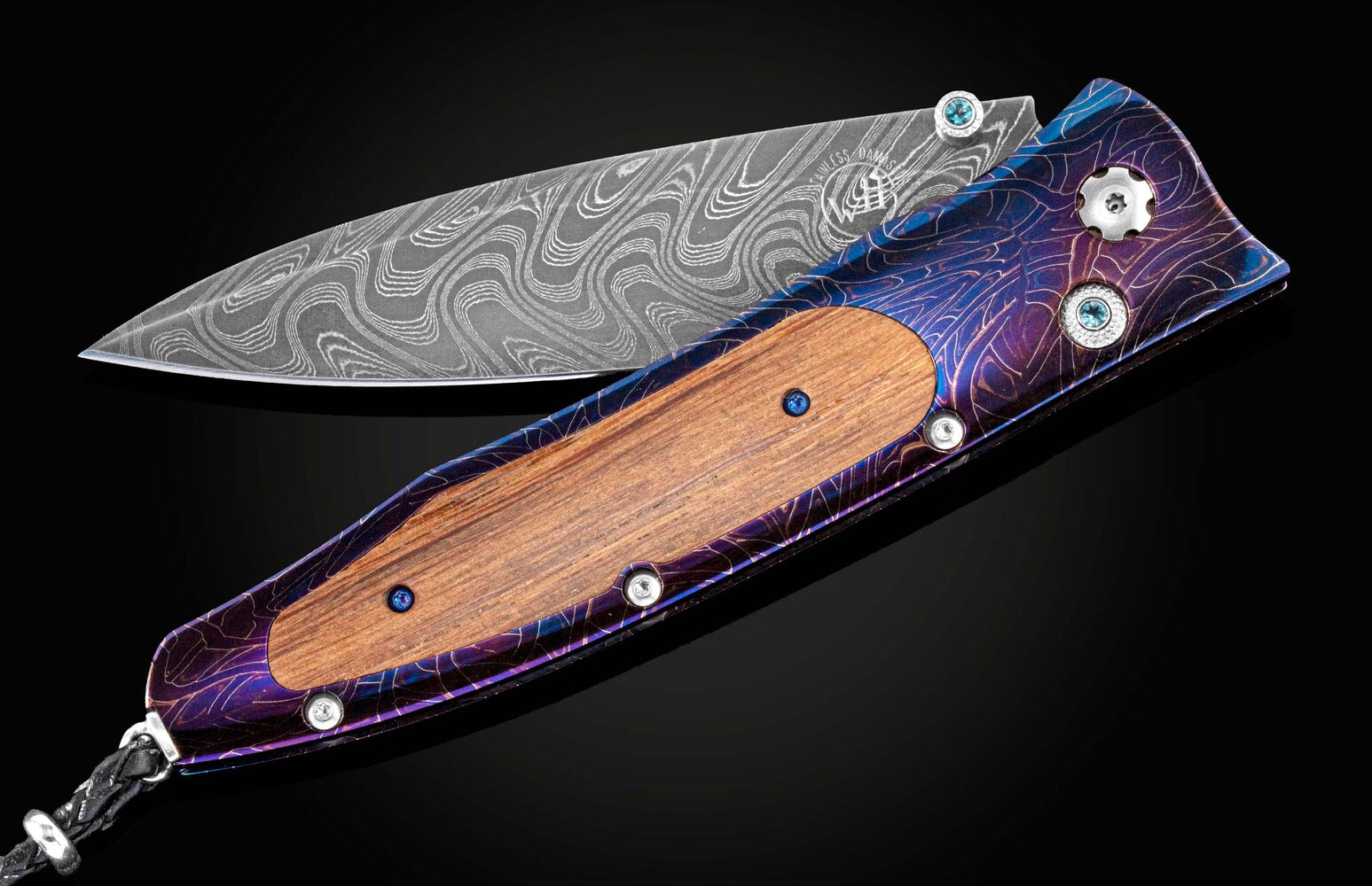 William Henry Damascus pocketknife with wood from the H.M.S. Victory B30 HORNBLOWER