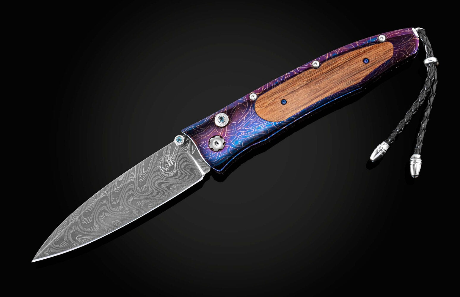 William Henry Damascus pocketknife with wood from the H.M.S. Victory B30 HORNBLOWER