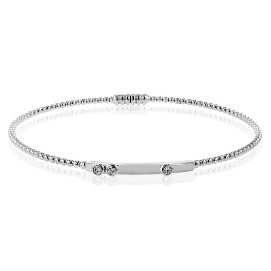 Beaded Bangle in 18k Gold with Diamonds