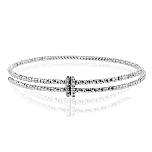 Beaded Bangle in 18k Gold With Diamonds