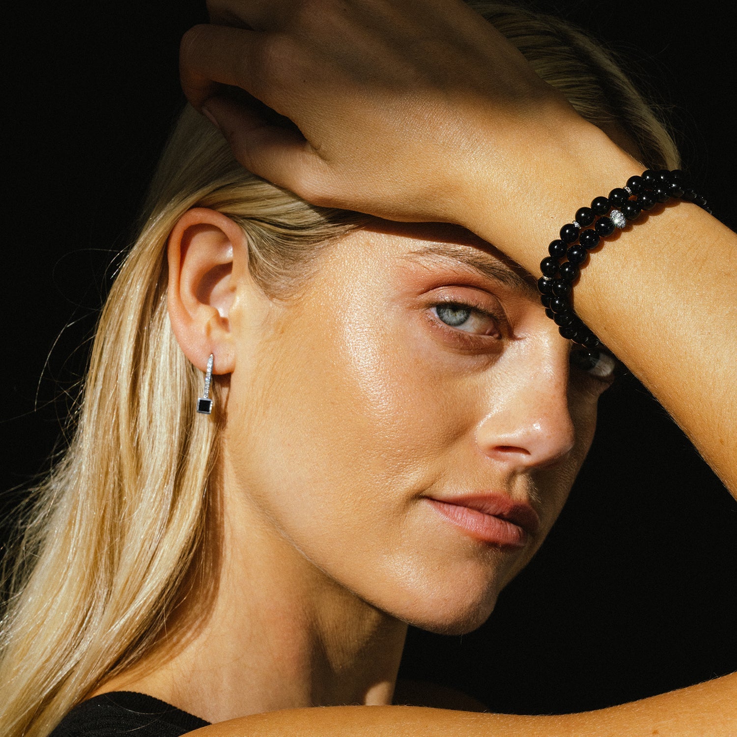Onyx Gift Set with Onyx and Diamond Earrings and Bracelets