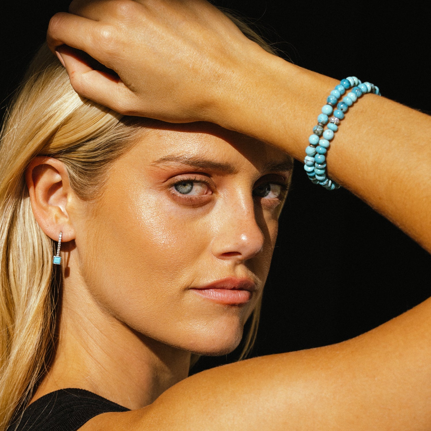 Arizona Turquoise Gift Set with Turquoise and Diamond Earrings and Bracelets BNDL23