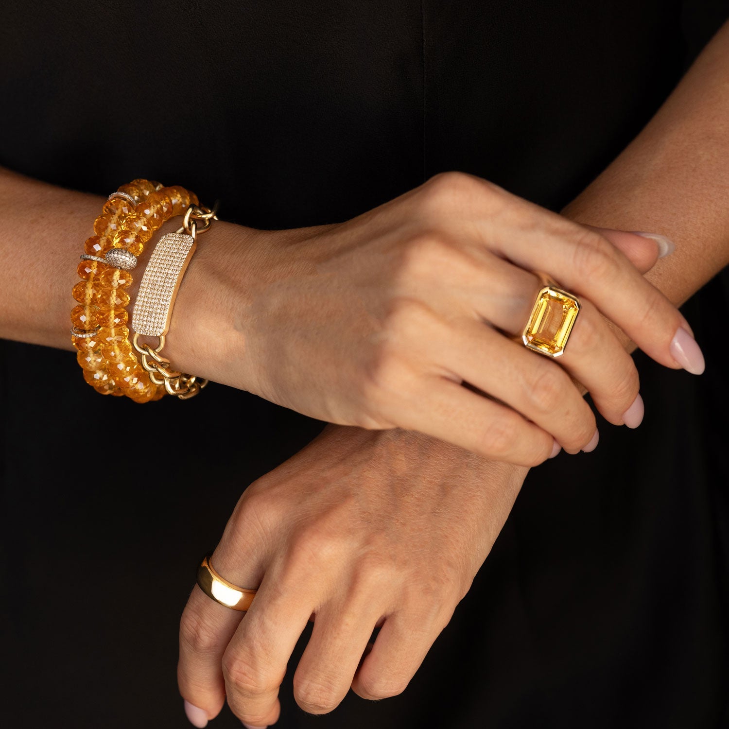 The Joni 14k Gold Emerald Cut Ring - Citrine