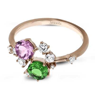 Color Ring in 18k Gold with Diamonds