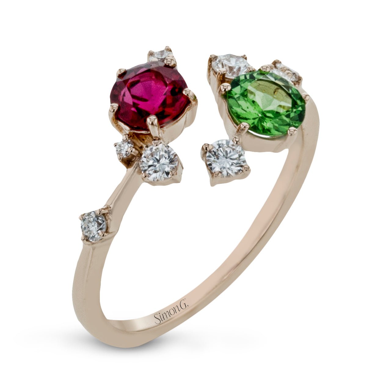 Color Ring in 18k Gold with Diamonds