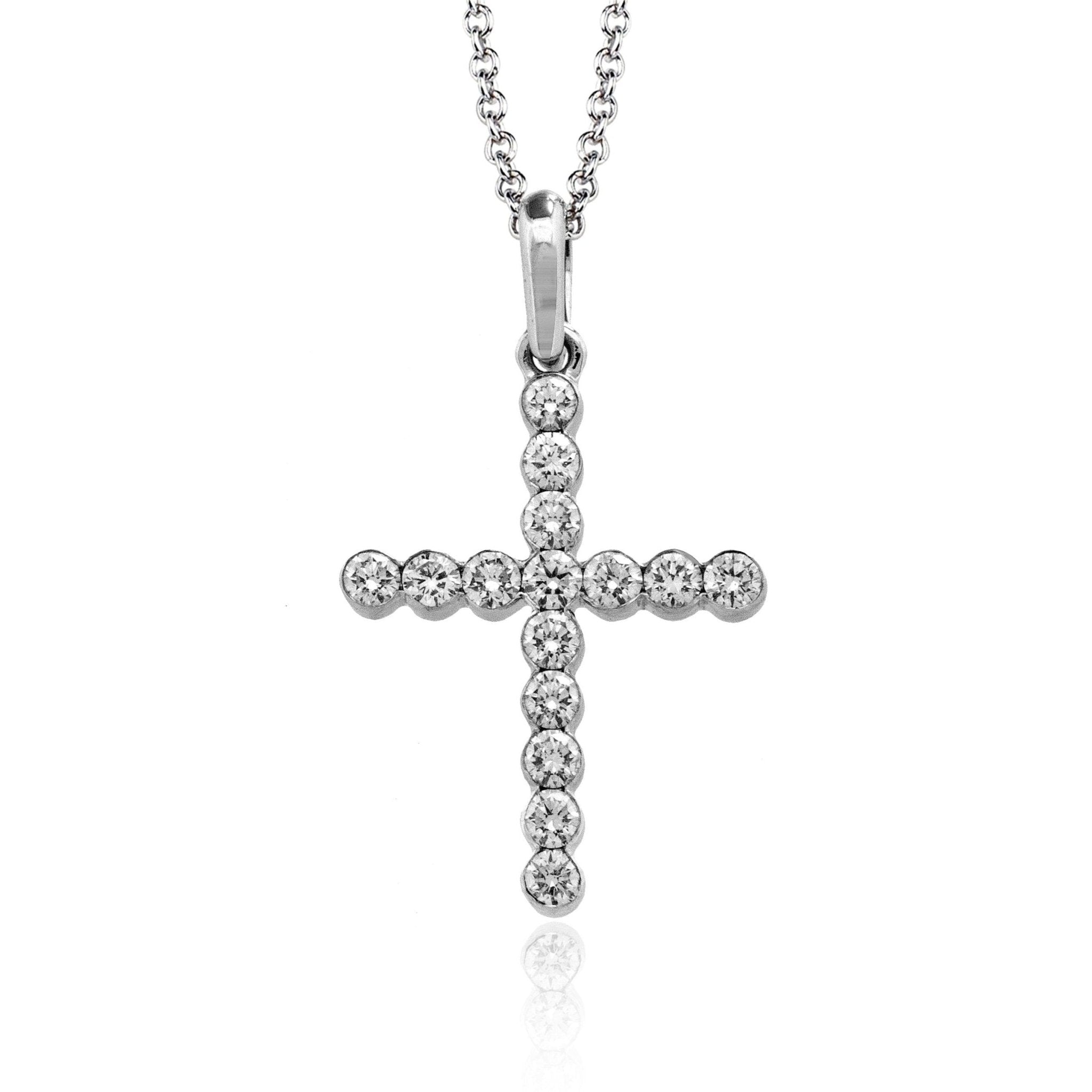 Cross Pendant in 18k Gold with Diamonds
