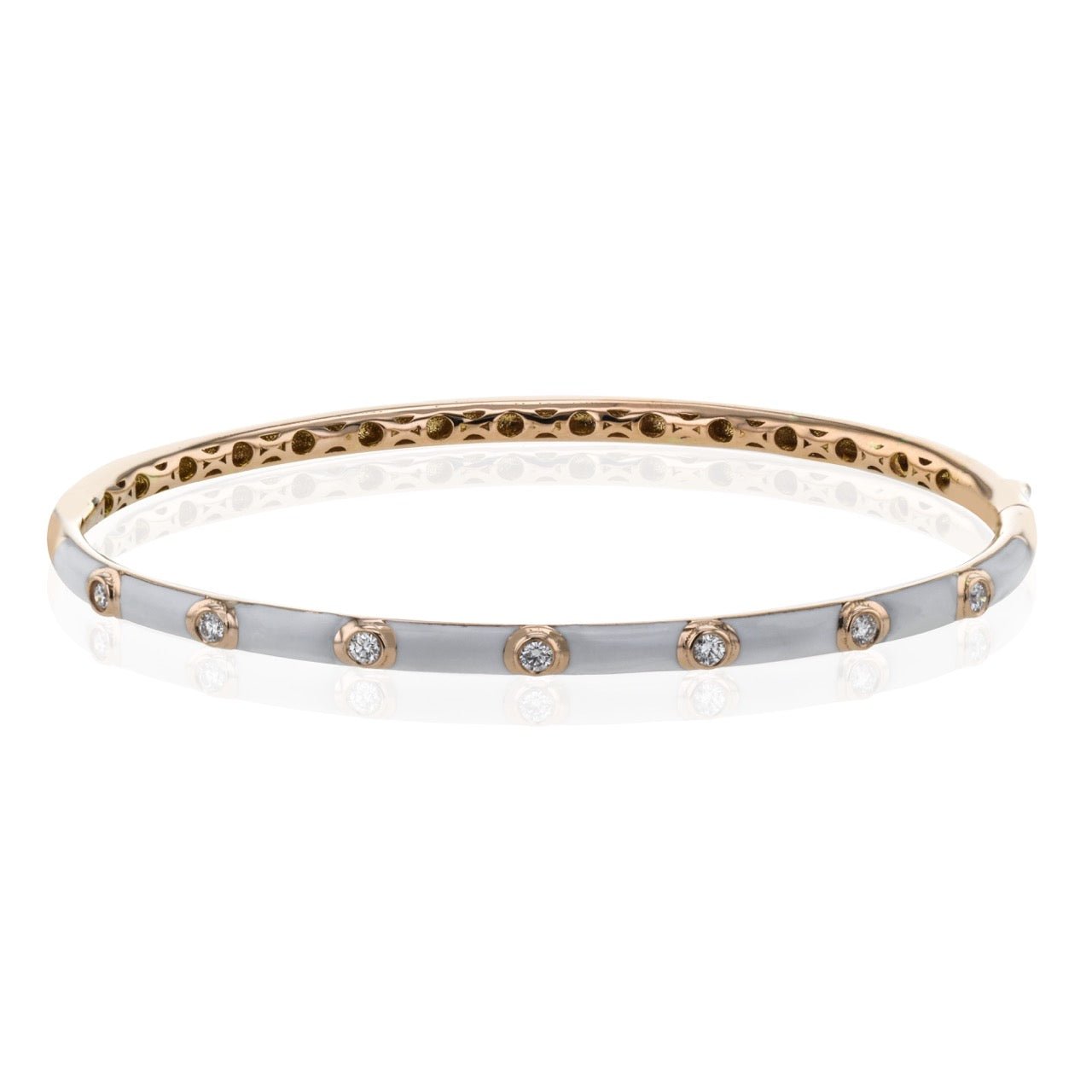 Enamel Bangle in 18k Gold with Diamonds