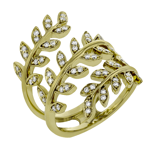 Fallen Leaves Fashion Ring in 18k Gold With Diamonds