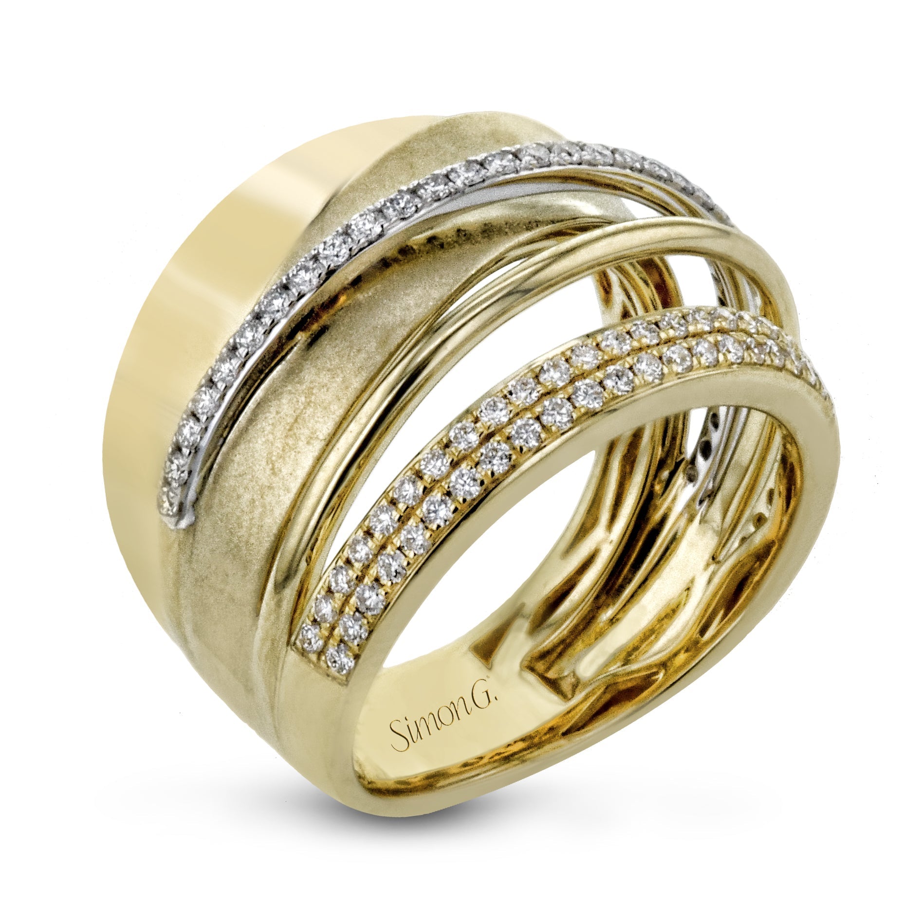 Fashion Ring in 18k Gold with Diamonds
