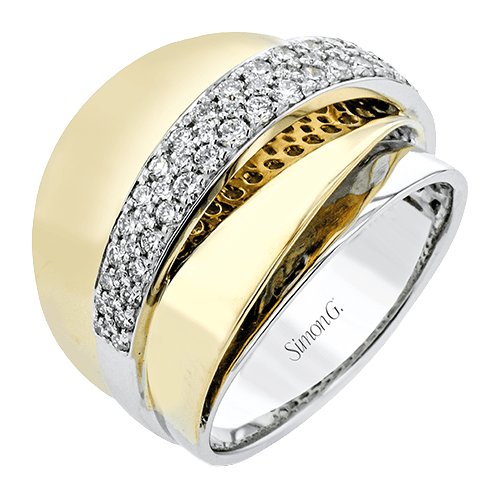 Fashion Ring In 18k Gold With Diamonds