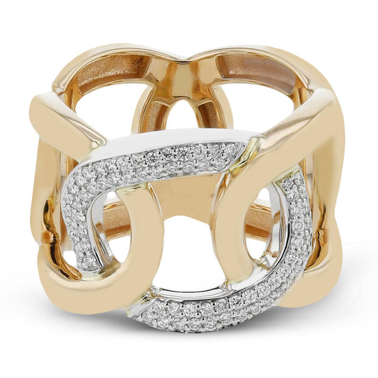 Fashion Ring In 18k Gold With Diamonds