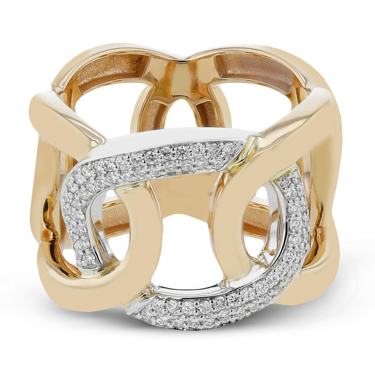 Fashion Ring In 18k Gold With Diamonds