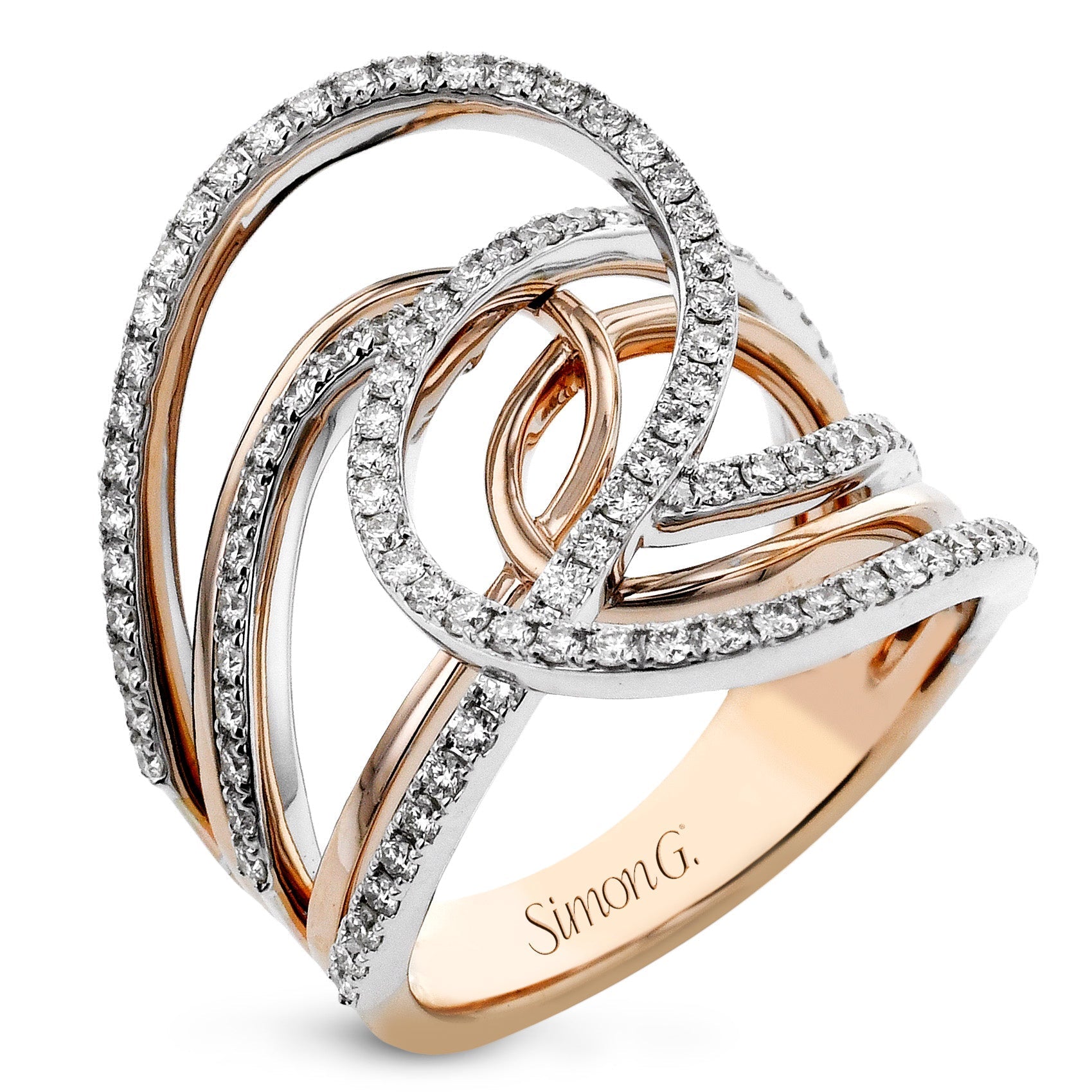Fashion Ring In 18k Gold With Diamonds