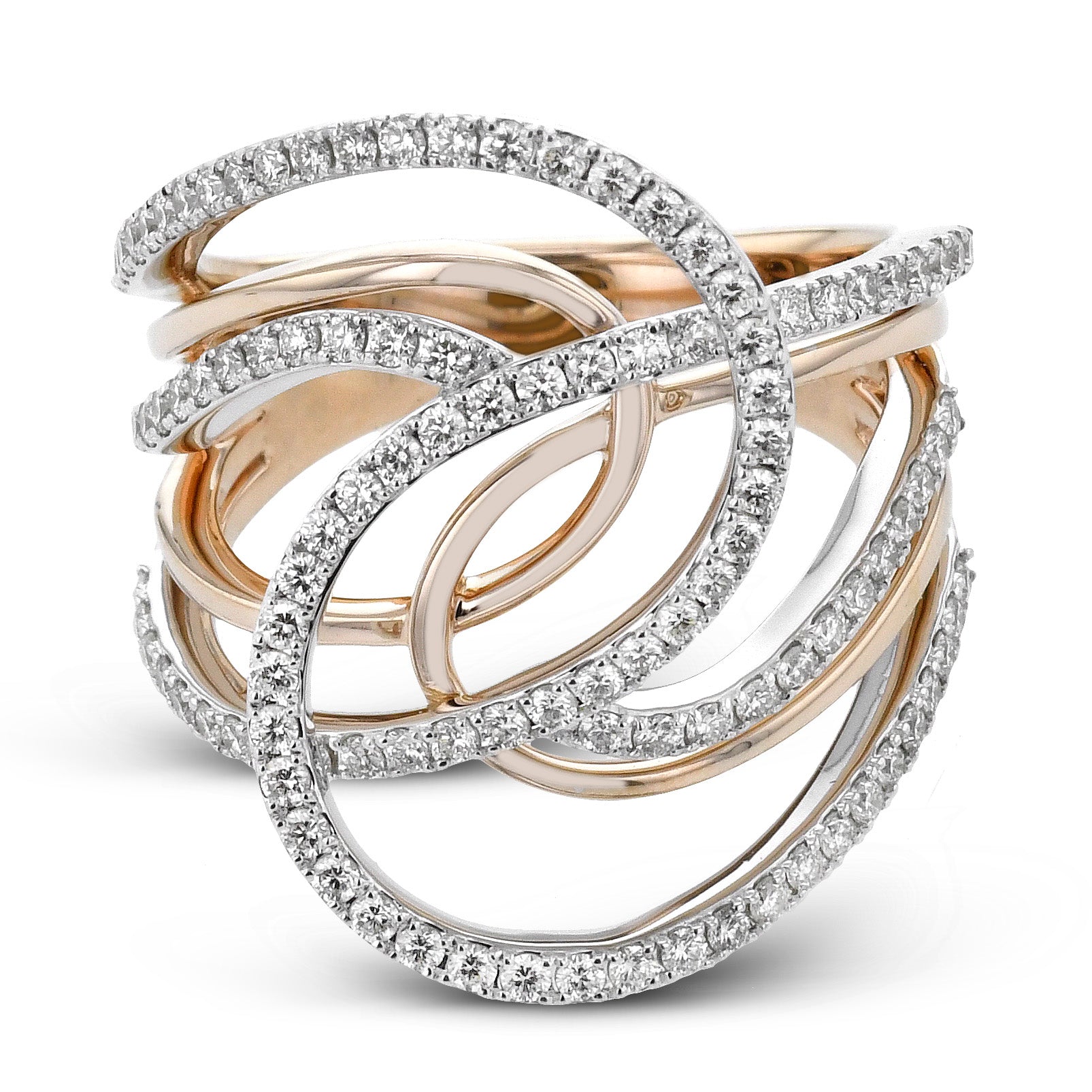 Fashion Ring In 18k Gold With Diamonds