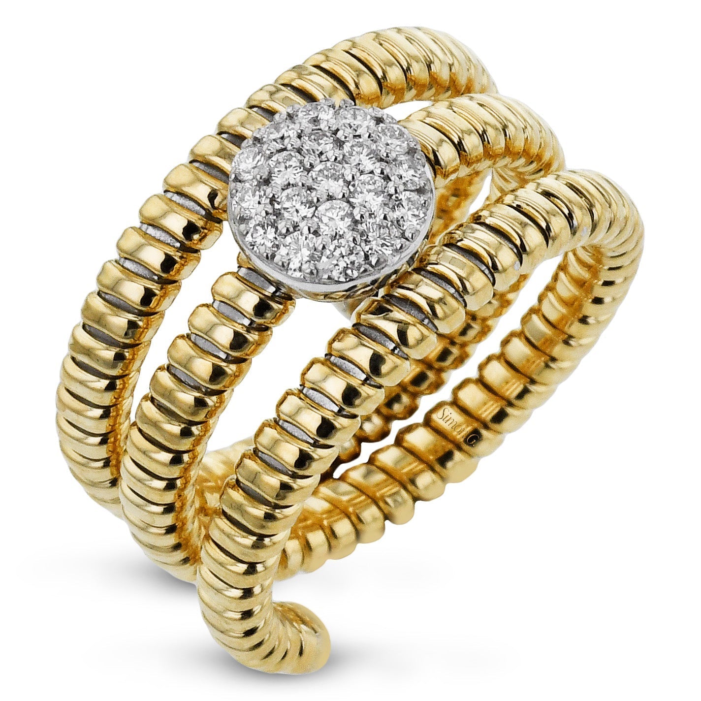 Fashion Ring In 18k Gold With Diamonds