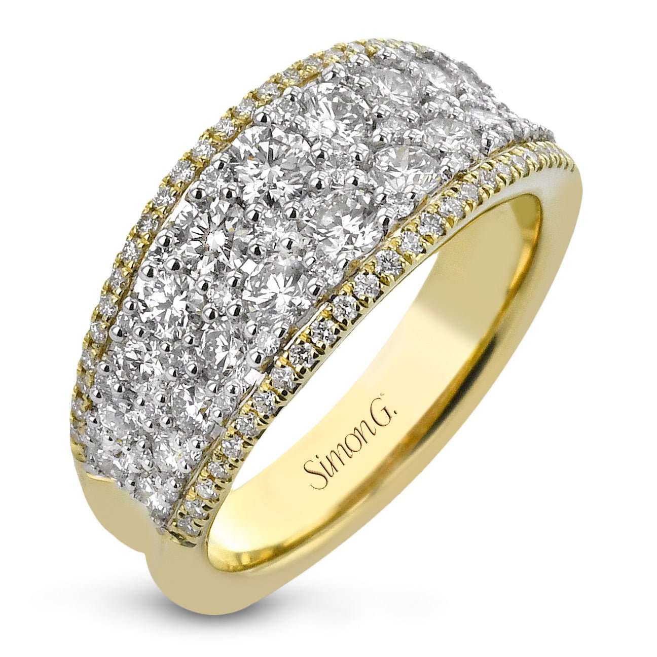 Fashion Ring In 18k Gold With Diamonds
