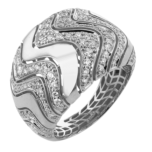 Fashion Ring In 18k Gold With Diamonds