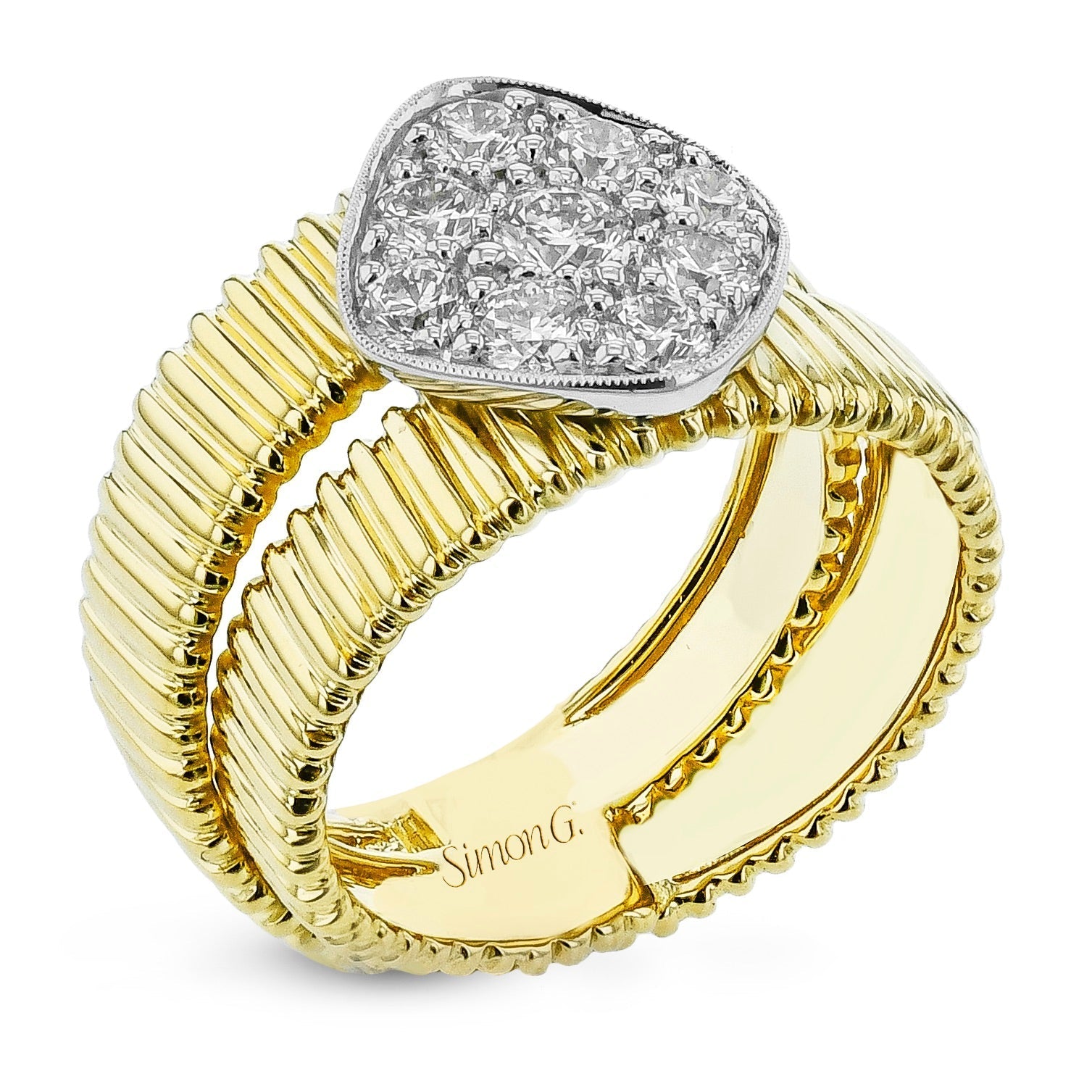 Fashion Ring In 18k Gold With Diamonds