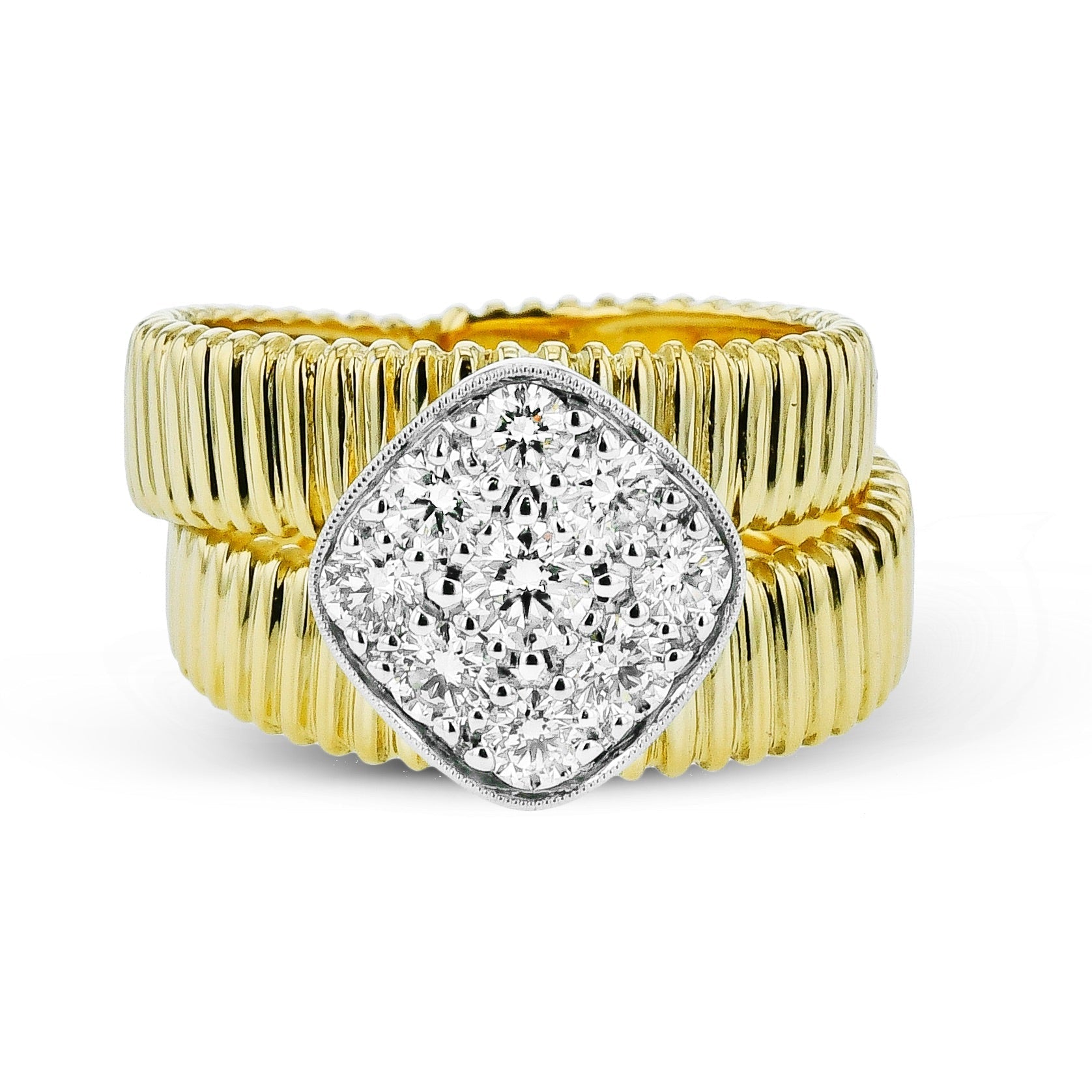 Fashion Ring In 18k Gold With Diamonds