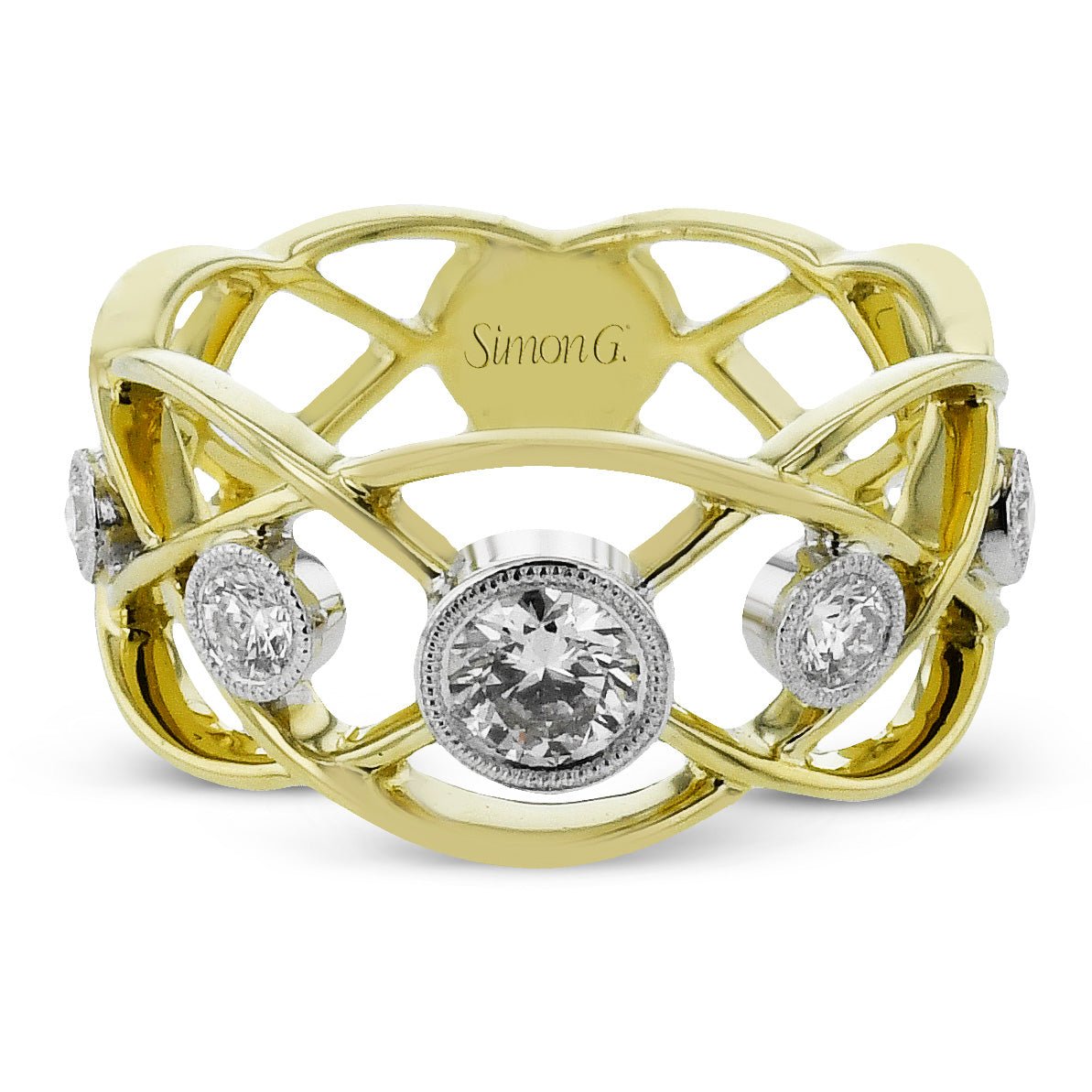 Fashion Ring In 18k Gold With Diamonds
