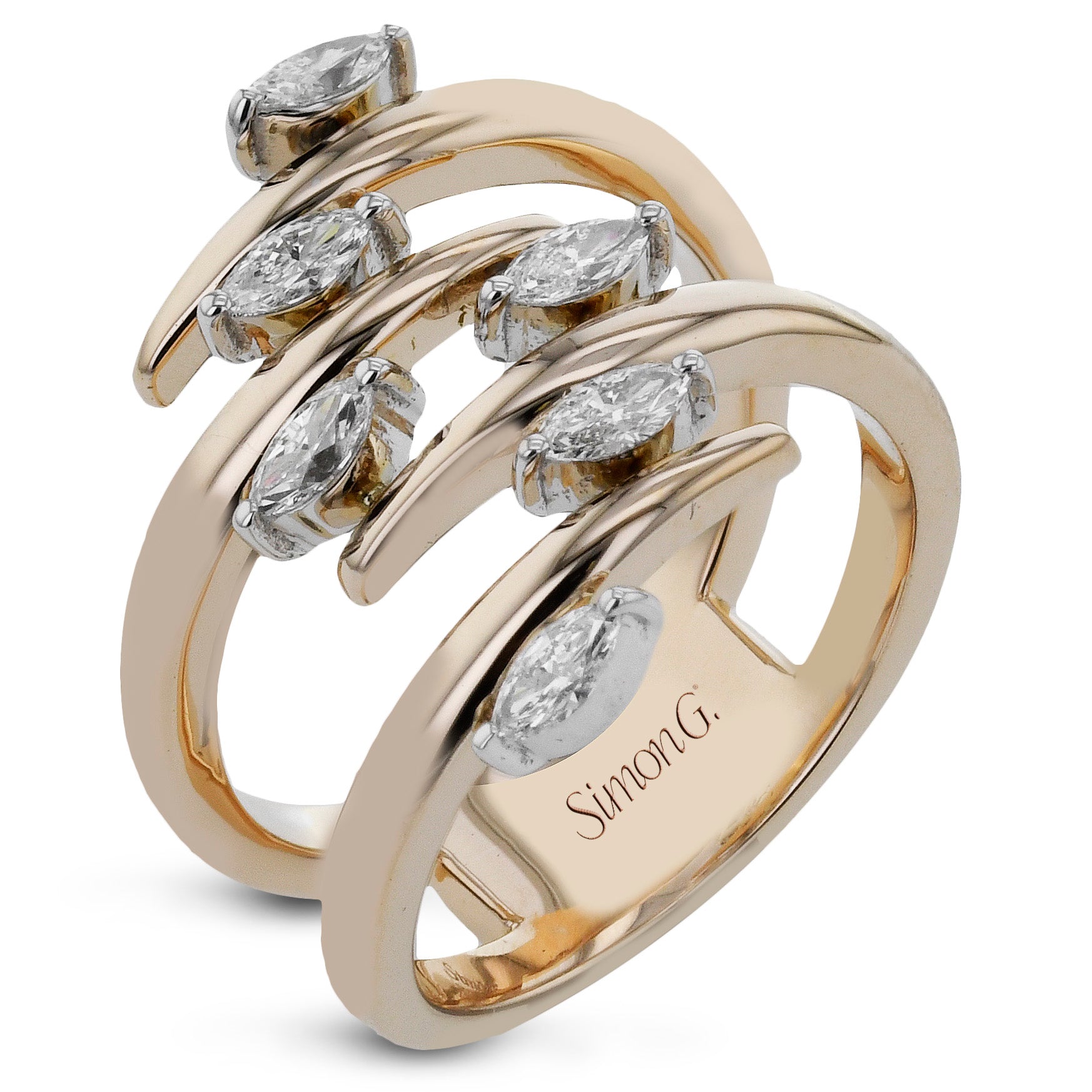 Fashion Ring in 18k Gold with Diamonds