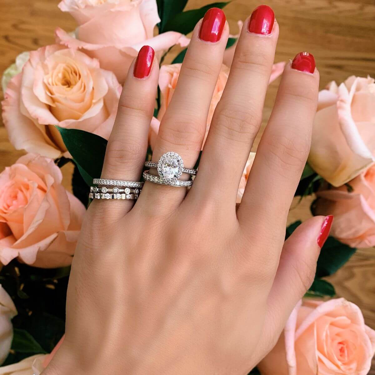 Satin Pear White Gold Engagement Ring