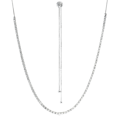 Adjustable Tennis Necklace in 18k Gold with Diamonds