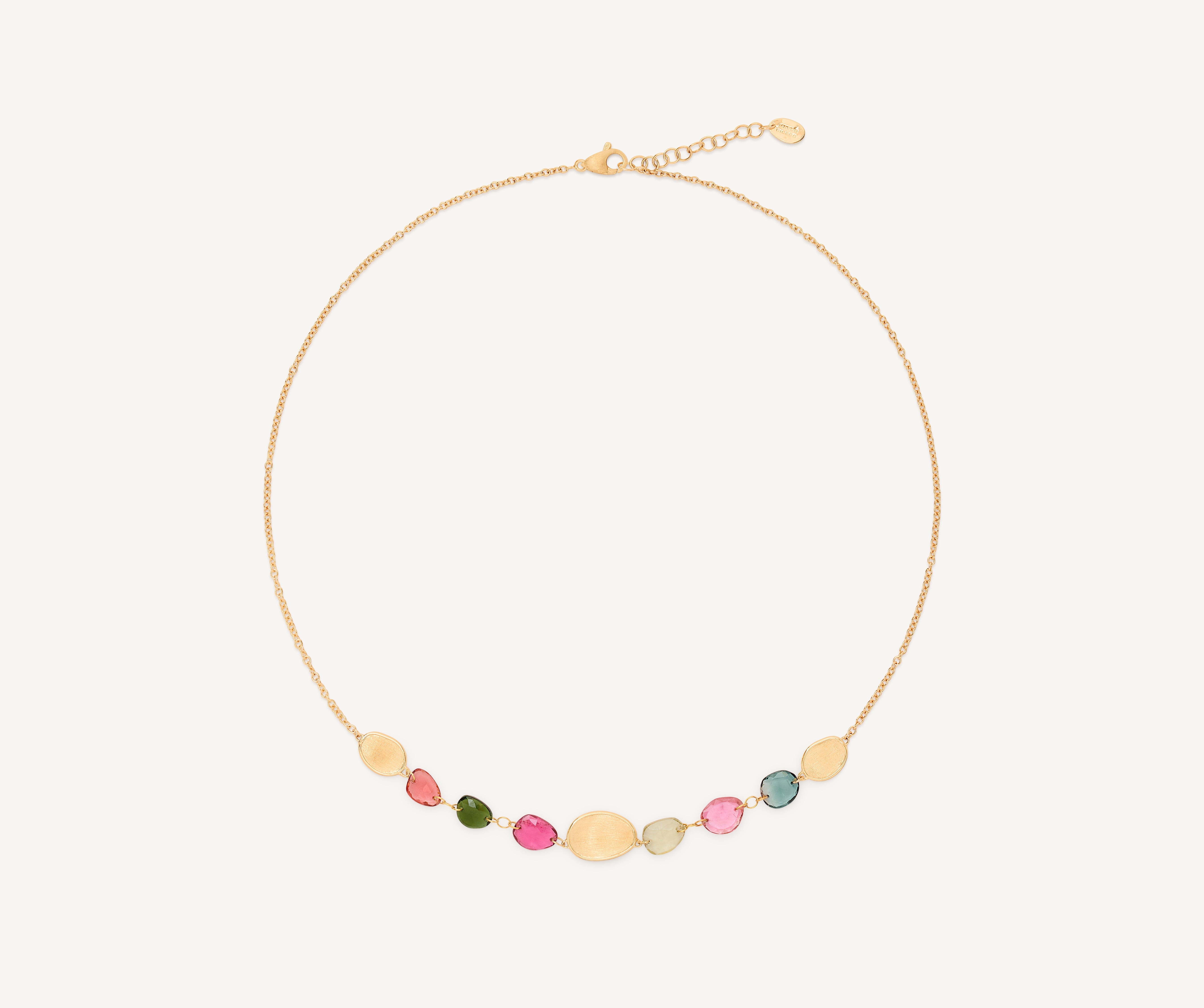 18K Yellow Gold Lightweight Tourmaline Necklace