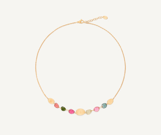 18K Yellow Gold Lightweight Tourmaline Necklace