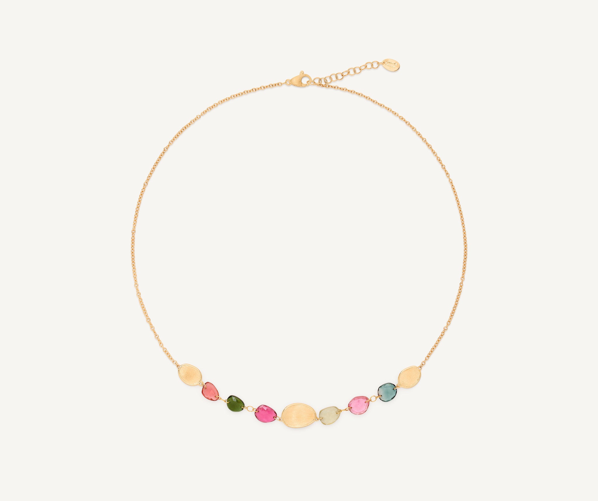 18K Yellow Gold Lightweight Tourmaline Necklace