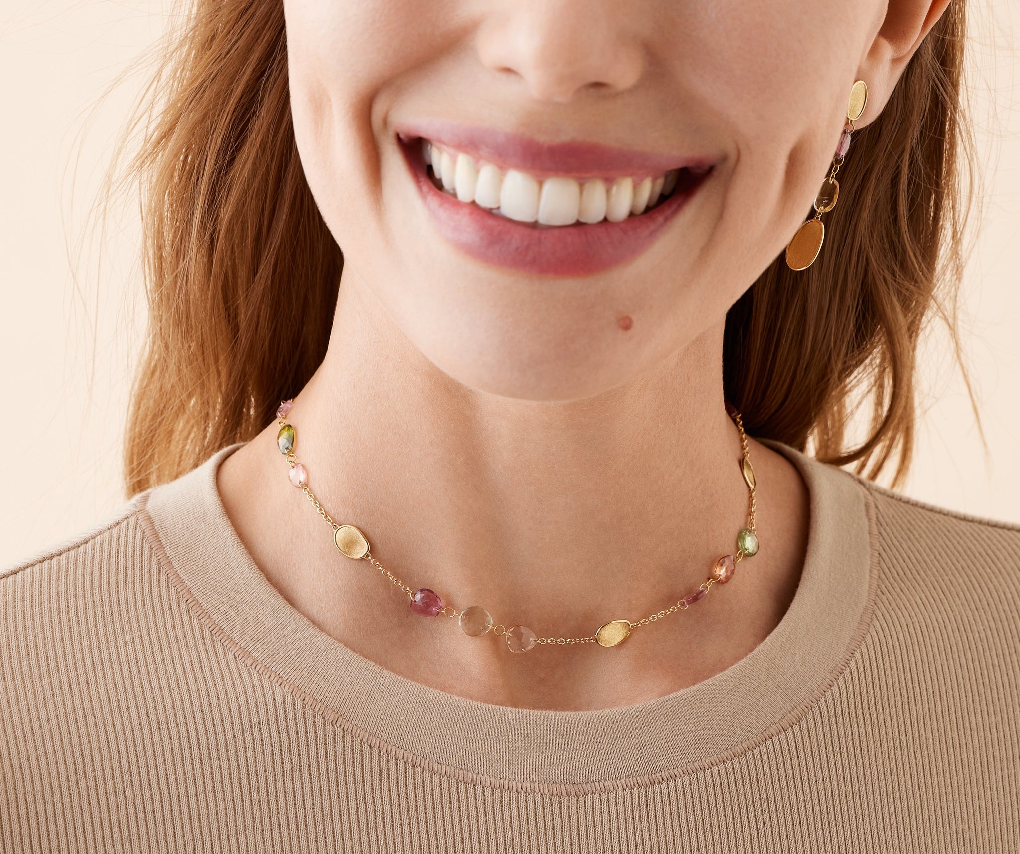 18K Yellow Gold Tourmaline Necklace