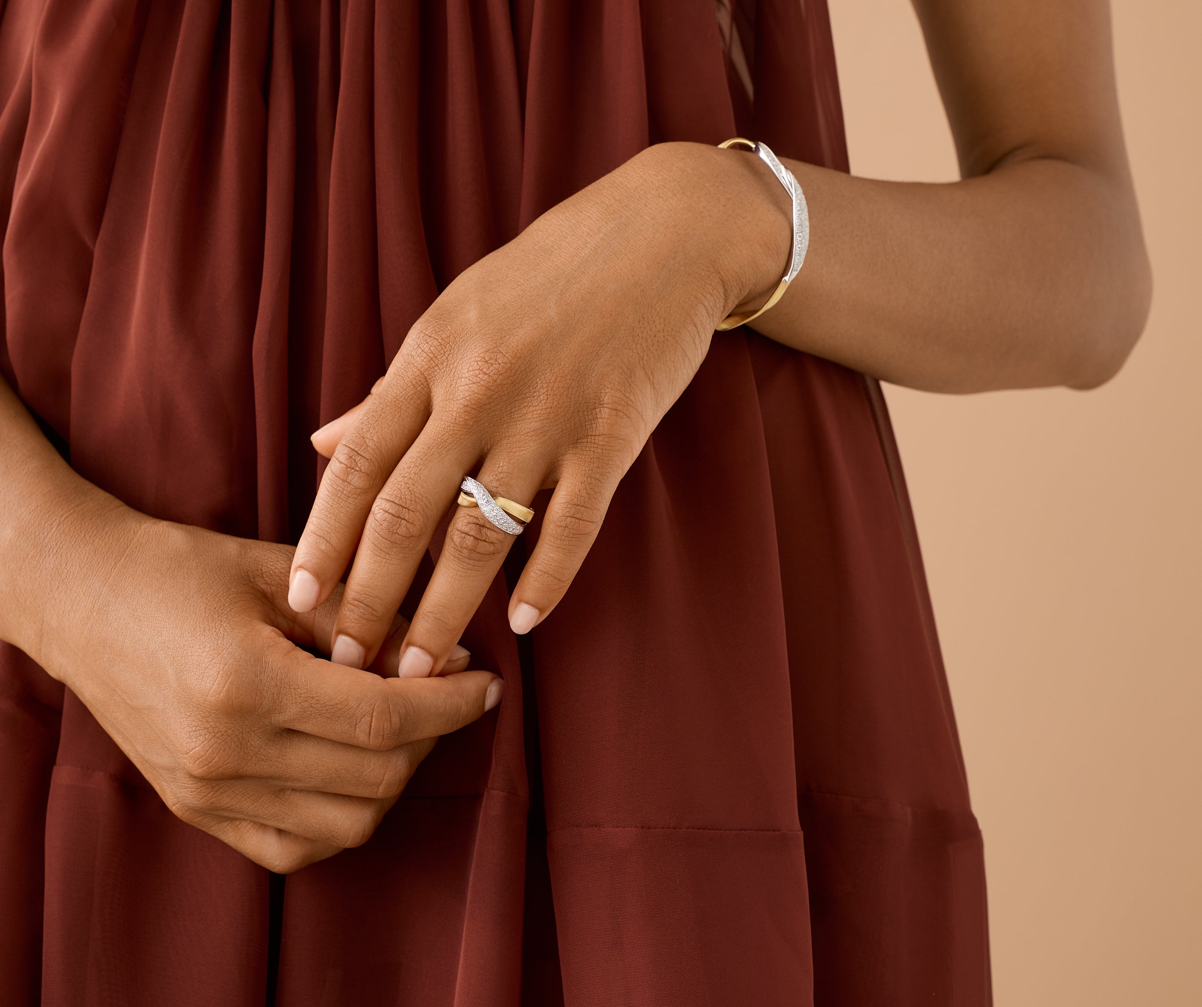 18K Yellow Gold 2-Strand Diamond Ring