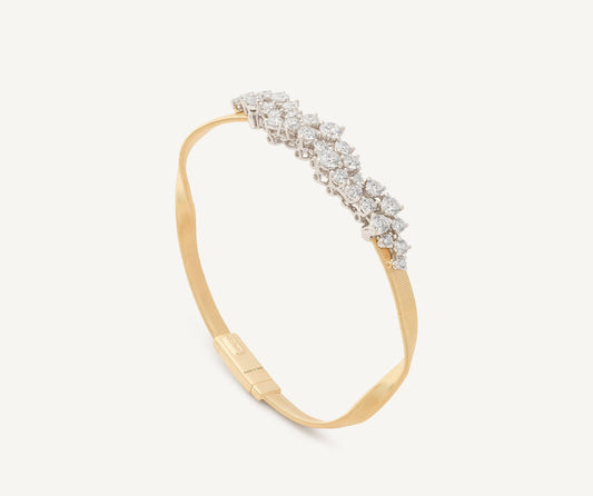 18kt yellow gold bracelet with graduated diamond cluster
