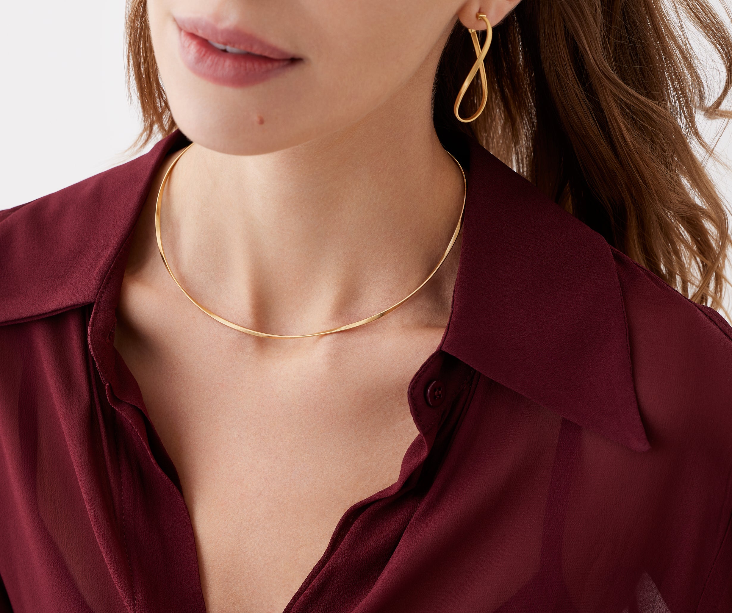 18K Yellow Gold Twisted Coil Necklace