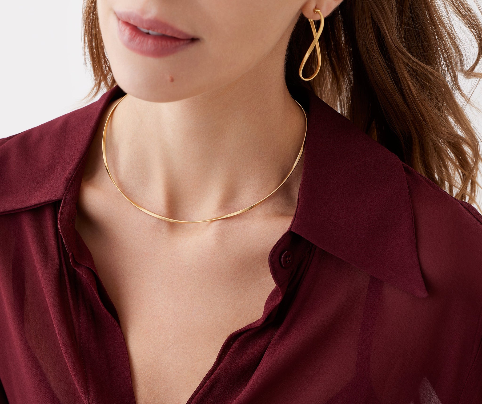 18K Yellow Gold Twisted Coil Necklace