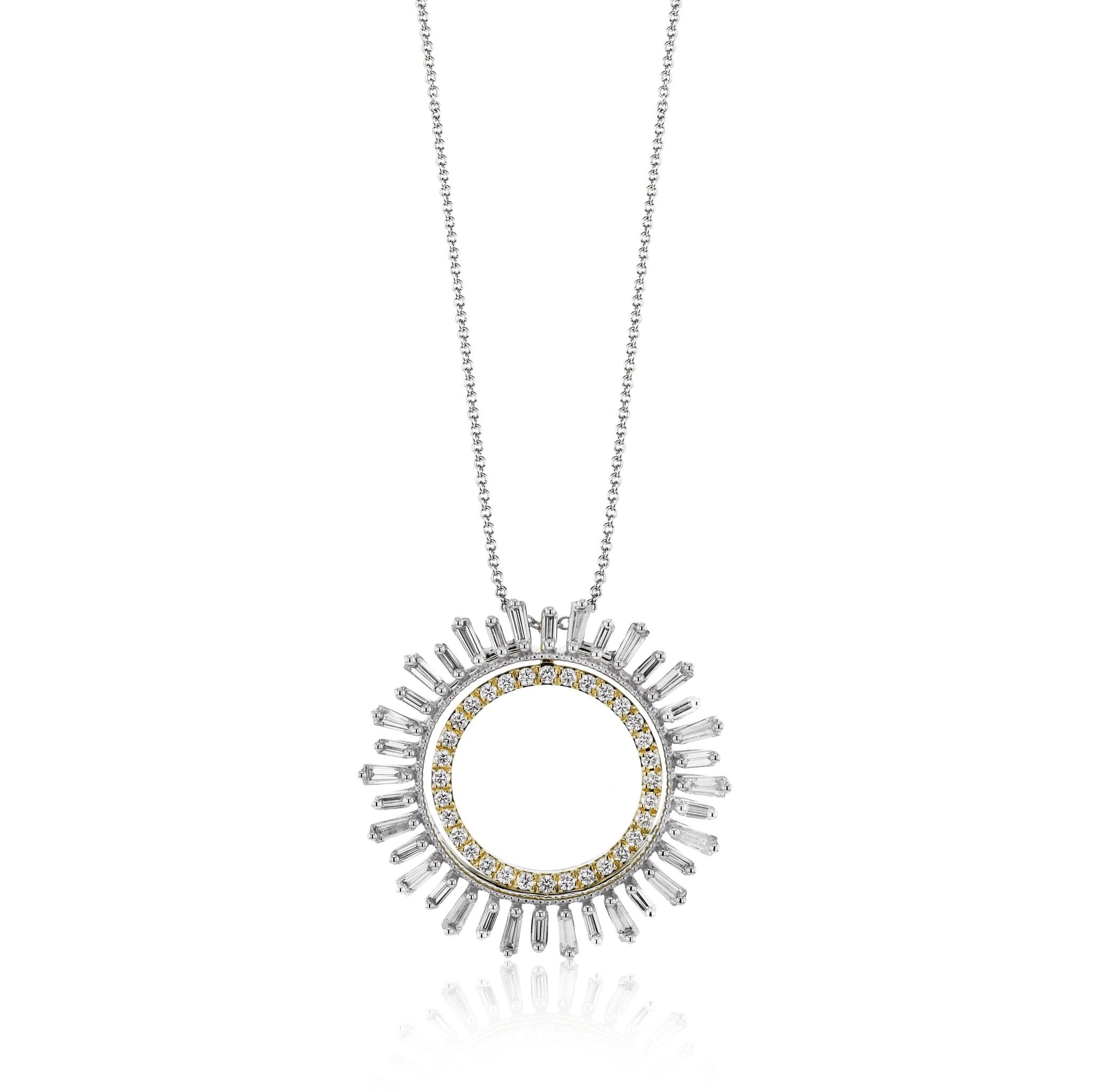 Medallion Pendant Necklace in 18k Gold with Diamonds