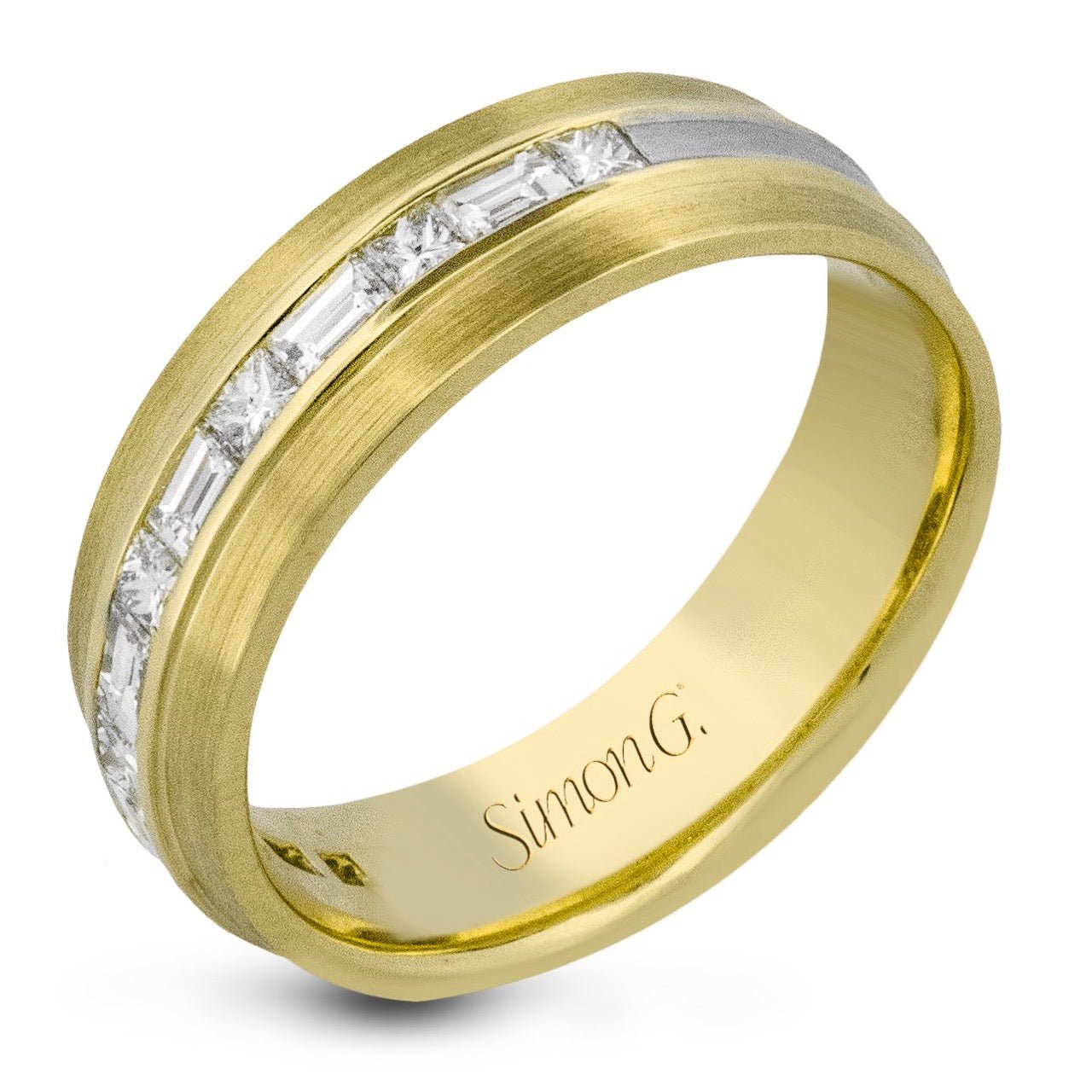 Men's Wedding Band in 14k Gold with Diamonds